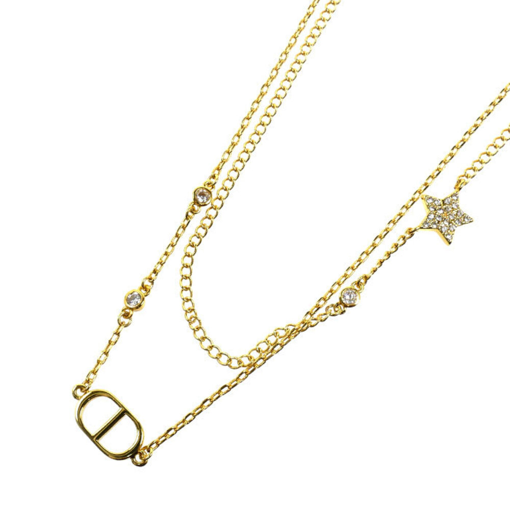 Christian Dior Dior Petit CD Double Metal Crystal Necklace N1155PMTCY_D301 8....